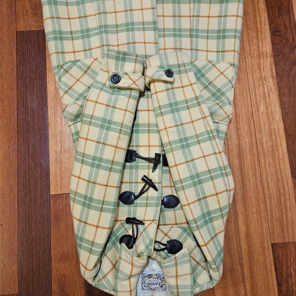 Plaid Coat with Faux Fur Trim - Picture 2 of 4